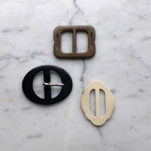 2/$20 Trio of Vintage Plastic Belt Buckles